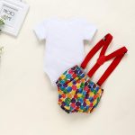 Baby Clothes 1st Birthday Outfits Short Long Sleeve Romper Pants Suspenders Strap Outfits Toddler Boy First Sets - Image 3
